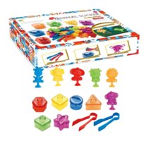 Duży Zestaw Edukacyjny Nauka Liczenia Kolorów Gra Montessori Sorter Kubki