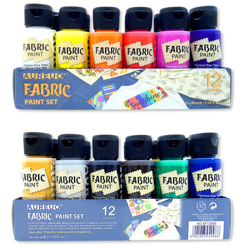Duży zestaw farb do tkanin, Farby do tkanin 12sztuk x 59ml  - Inna marka