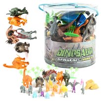 Duży Zestaw Figurki Dinozaury Pojemnik Jurajski Park