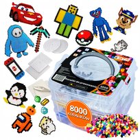 DUŻY ZESTAW Koraliki Do Prasowania 8000EL Szablony kuferek DIY NA PREZENT