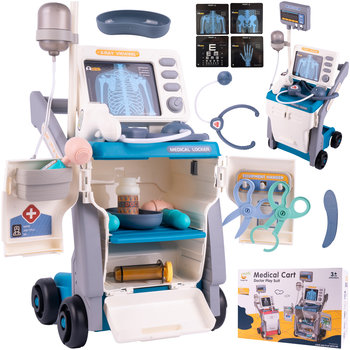 Duży Zestaw Lekarski EKG Akcesoria na Wózku Mały Doktor - MalPlay