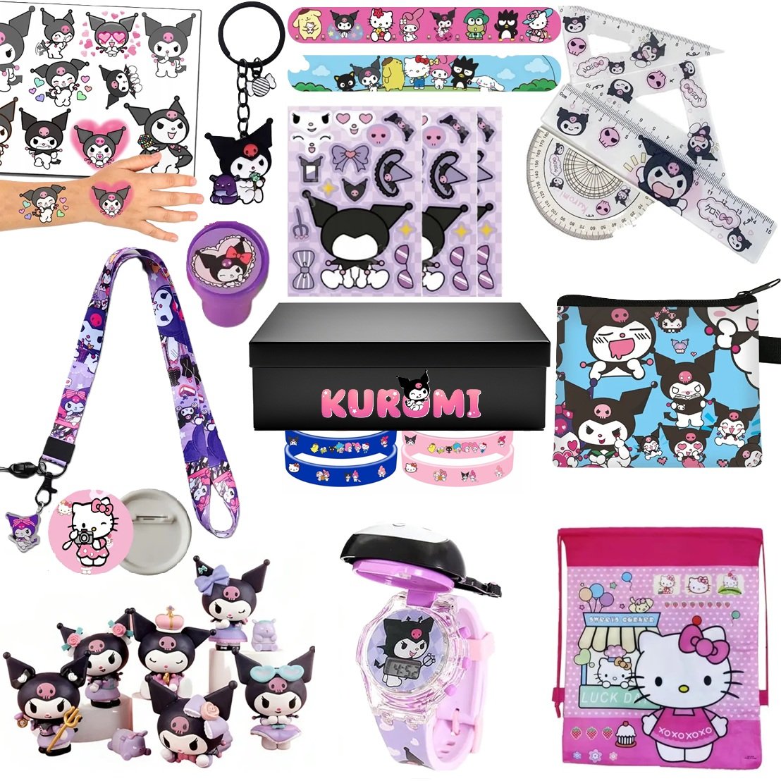 Du y Zestaw Prezentowy Kuromi 16 Element w Plecak Figurki Zegarek du-y-zestaw-prezentowy-kuromi-16-element-w-plecak-figurki-zegarek