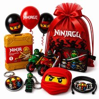 DUŻY ZESTAW PREZENTOWY NINJAGO XXL 18 ELEMENTÓW KLOCKI MASKA MINIFIGURKI Inna marka