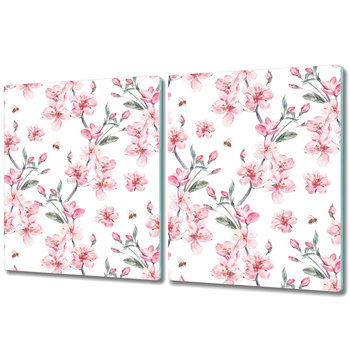 Dwuczęściowa Deska Kuchenna z Nadrukiem - 2x 40x52 cm - Subtelne kwiaty - Coloray