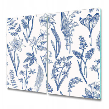 Dwuczęściowa Deska Kuchenna ze Wzorem - Leśne kwiaty - 2x30x52 cm - Coloray