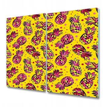 Dwuczęściowa Deska Kuchenna ze Wzorem - Różowe ananasy - 2x30x52 cm - Coloray