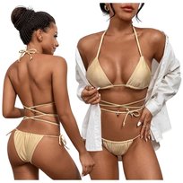 Dwuczęściowy komplet kąpielowy do opalania na plażę strój bikini L Sapphire