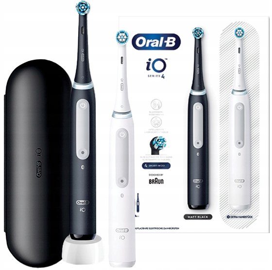 Dwupak Szczoteczki Oral-B Io Series 4 Black White - Oral-B | AGD Sklep ...