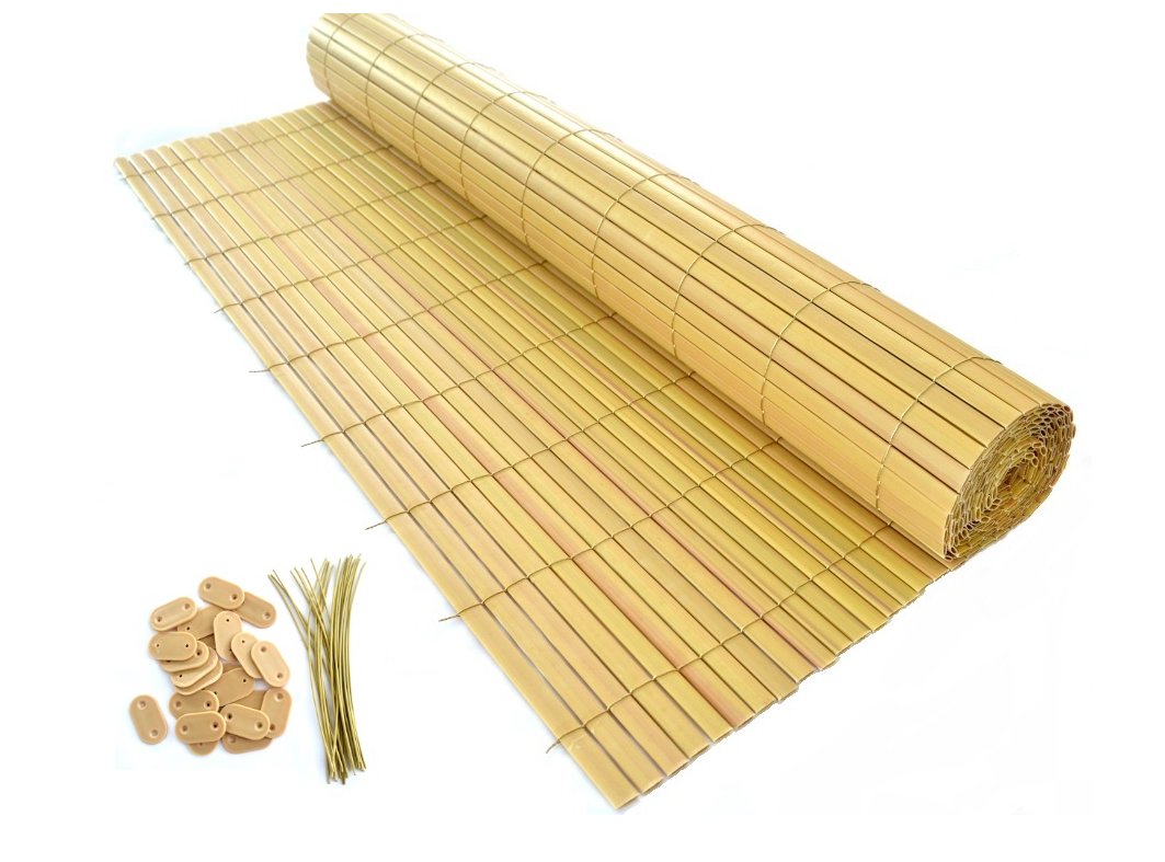DWUSTRONNA MATA PCV, BALKONOWA 1,5x3m, bambus
