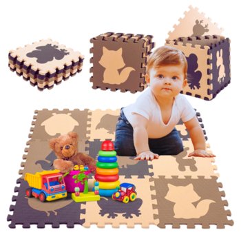 Dwustronna Mata Piankowa Edukacyjna Dla Dzieci Dwustronna Puzzle 85X85 9Szt - Miuioee