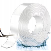 DWUSTRONNA NANO TAŚMA 5m WODOODPORNA wielokrotnego użytku MOCNY MONTAŻ