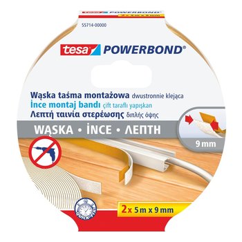 Dwustronna taśma montażowa tesa® POWERBOND LED, wąska 2 x 5m x 9 mm - TESA