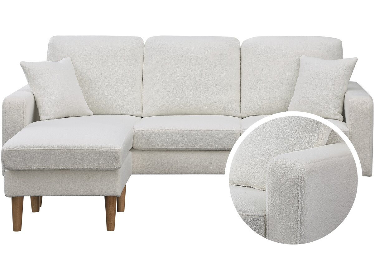 Dwustronny naroznik z tkaniny 'Gabby' – 3 miejsca – Bialy
