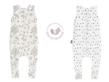 Dwustronny Śpiworek Z Nogawkami S (1-2 Lata) Bloom/Czarne Kropki - Sleepee