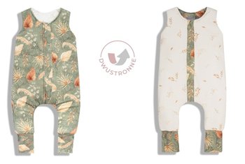 Dwustronny Śpiworek Z Nogawkami Xs (6-12 Miesięcy) Bohemian Green/Bohemian Botanic - Sleepee
