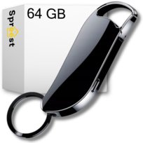 DYKTAFON MINI CYFROWY MAŁY PENDRIVE 64GB DO NAGRYWANIA BRELOK KLIPS
