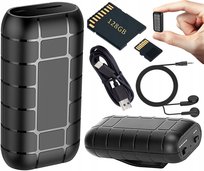Dyktafon Profesjonalny Mini Karta 128Gb+Słuchawki Długotrwały Duża Pamięć