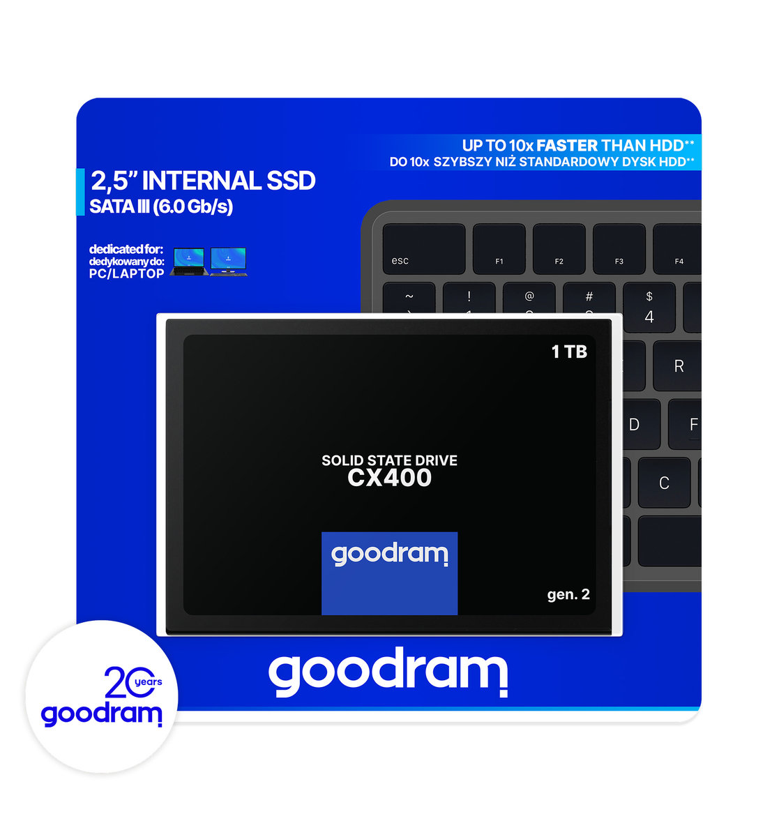 Dysk SSD GOODRAM CX400, 2.5", 1 TB, SATA III , 500 MB/s - | Sklep EMPIK.COM