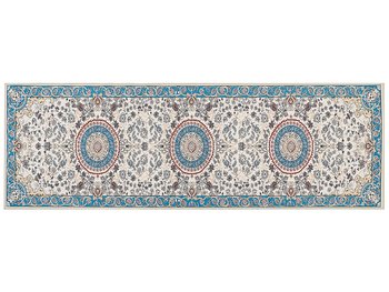 Dywan 80 x 240 cm beżowo-niebieski GORDES - Beliani