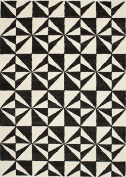 Dywan Adventure geometryczny biały / czarny, 200x300 cm - Eureka