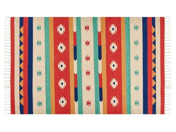 Dywan bawełniany kilim 140 x 200 cm wielokolorowy MARGARA - Beliani