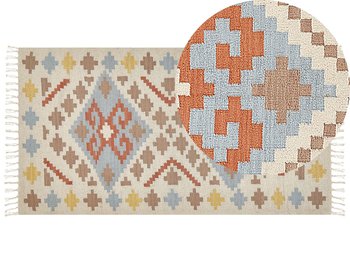 Dywan bawełniany kilim 80 x 150 cm wielokolorowy ATAN - Beliani