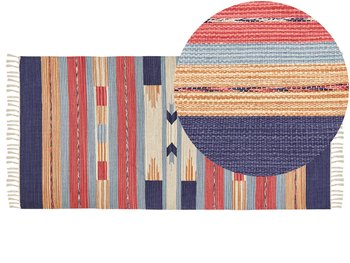 Dywan bawełniany kilim 80 x 150 cm wielokolorowy GANDZAK - Beliani