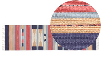 Dywan bawełniany kilim 80 x 300 cm wielokolorowy GANDZAK - Beliani
