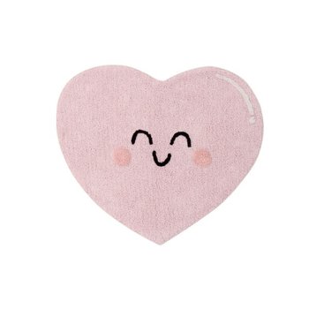 Dywan bawełniany, LORENA CANALS, Happy Heart, różowy, 90x105 cm - Lorena Canals