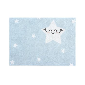 Dywan bawełniany, LORENA CANALS, Happy Star, niebieski, 120x160 cm - Lorena Canals