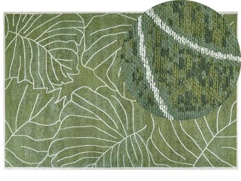 Dywan bawełniany w liście monstery 200 x 300 cm zielony SARMIN - Beliani