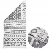 Dywan Boho Kilim Frędzle Nowoczesny Aztecki 80X150Cm Biało Szary