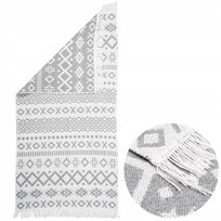 Dywan Boho Kilim Frędzle Nowoczesny Aztecki 80X150Cm Szary Biały