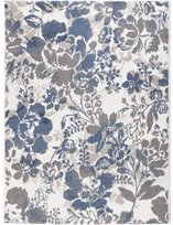 DYWAN DEKORACYJNY PIĘKNY MOTYW KWIATOWY SALON SYPIALNIA 160x235CM NIEBIESKI