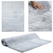 Dywan Do Salonu Szary PLUSZOWY SUPER MIĘKKI ELEGANCKI WZÓR XL 160x230cm