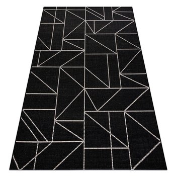 Dywan DYWANY ŁUSZCZÓW SZNURKOWY SIZAL FLOORLUX 20605 black / silver TRÓJKĄTY, GEOMETRYCZNY, 140x200 cm - Dywany Łuszczów