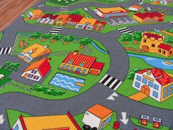 Dywan dziecięcy DYWANY ŁUSZCZÓW Little Village, różnokolorowy, 100x100 cm - Dywany Łuszczów