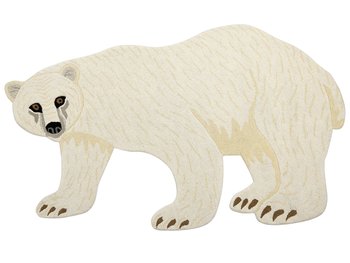 Dywan dziecięcy wełniany niedźwiedź polarny 100 x 160 cm biały IOREK - Beliani