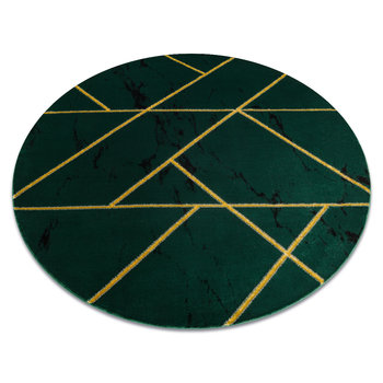 Dywan EMERALD ekskluzywny 1012 koło - glamour, stylowy marmur, geometryczny butelkowa zieleń / złoty, koło 120 cm - Dywany Łuszczów