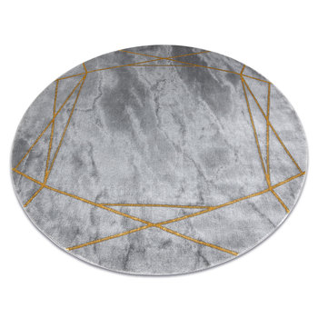 Dywan EMERALD ekskluzywny 1022 koło - glamour, stylowy marmur, geometryczny szary / złoty, koło 120 cm - Dywany Łuszczów
