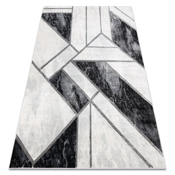 Dywan EMERALD ekskluzywny 81953 glamour, stylowy marmur, geometryczny czarny / srebrny , 160x220 cm - Dywany Łuszczów