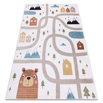 Dywan FUN Polar dla dzieci, uliczki, las, krem, 160x220 cm - Dywany Łuszczów