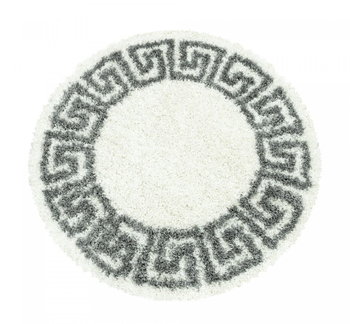 Dywan Hera koło shaggy klasyczny szary krem, 80x80 cm - Ayyildiz