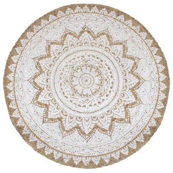 Dywan jutowy Mandala, 180 cm, brązowo-biały - Zakito Europe