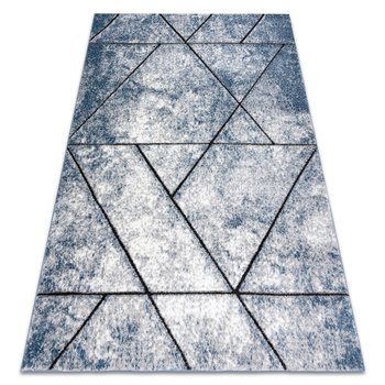 Dywan nowoczesny COZY 8872 Wall, geometryczny, trójkąty - Strukturalny, dwa poziomy runa niebieski, 240x330 cm - Dywany Łuszczów