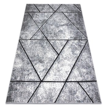 Dywan nowoczesny COZY 8872 Wall, geometryczny, trójkąty - Strukturalny, dwa poziomy runa szary / niebieski, 80x150 cm - Dywany Łuszczów