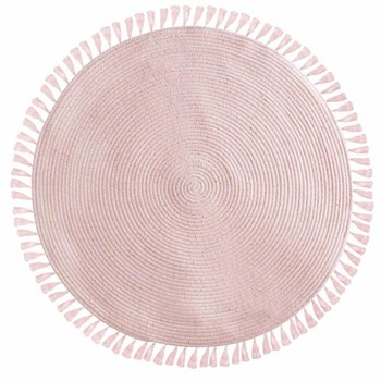 Dywan okrągły, dekoracyjny Lurex, Ø 90 cm z frędzlami, różowy - Atmosphera