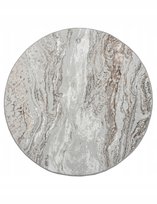 Dywan Okrągły Połysk Miękki Do Sypialni Szary 120Cm