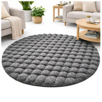 Dywan Okrągły Rabbit Bubble 120x120 pluszowy do salonu elegancki puszysty aksamitny