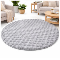Dywan Okrągły Rabbit Bubble 120x120 pluszowy do salonu elegancki puszysty aksamitny